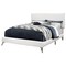 Monarch Specialties Bed, Queen Size, Platform, Bedroom, Frame, Upholstered, Pu Leather Look, Metal Legs, White, Chrome I 5953Q - alternate 1